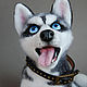 felted wool toy husky puppy. Felted Toy. Usik-cat store. Online shopping on My Livemaster.  Фото №2