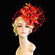 Hat with a veil ' Red roses'. Hats1. Novozhilova Hats. My Livemaster. Фото №5