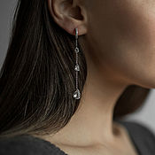 Украшения ручной работы. Ярмарка Мастеров - ручная работа Long Drop Earrings 925 Silver. Handmade.