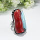 Ring turquoise coral silver 925 ALS0052. Rings. Sunny Silver. My Livemaster. Фото №4