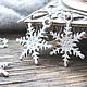 Earrings Snowflakes on English locks silver winter beautiful light, Earrings, Yaroslavl,  Фото №1