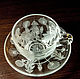 a couple of tea Cup and saucer dandelion engraved. Single Tea Sets. Glass Engraving. Online shopping on My Livemaster.  Фото №2
