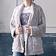 Grey faux fur cardigan cape, fuzzy coat, Jacket with Long Sleeves. Sweater Jackets. Lara (EnigmaStyle). My Livemaster. Фото №6