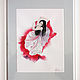 The Picture Flamenco. Watercolour in a frame and Passepartout. Pictures. ArtSmiL home decor (Anna). Online shopping on My Livemaster.  Фото №2