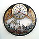 Wall clock Moscow with Tsar bell, handmade, in a box, Watch, St. Petersburg,  Фото №1