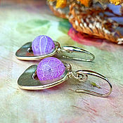 Украшения handmade. Livemaster - original item Earrings Purple Agate Antique Silver Boho Ethnic. Handmade.