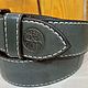 Order Grey leather men's belt. Marik Leather Craft. Livemaster. . Straps Фото №3