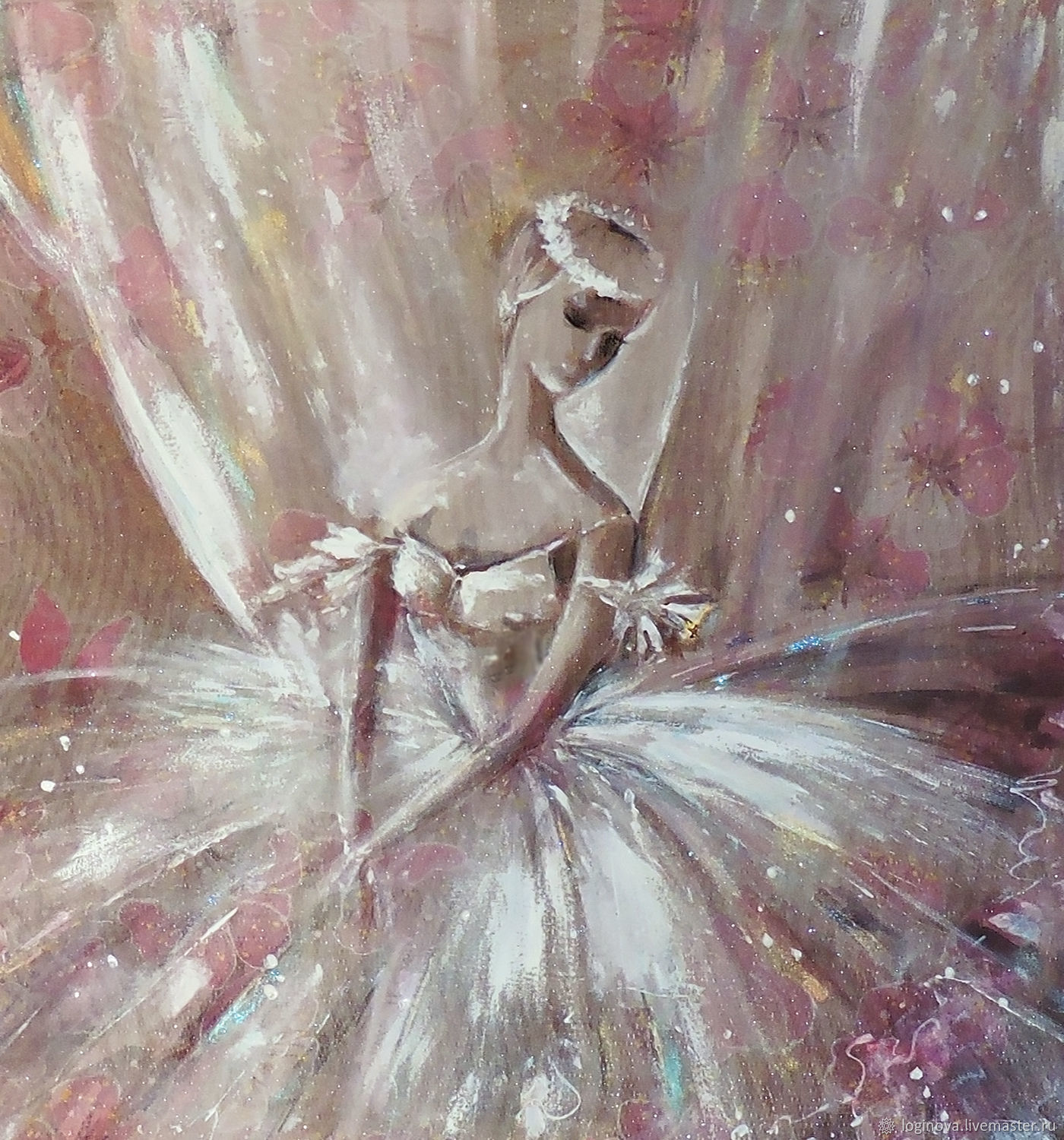 Картина Балерина , картина на шелке, картина в подарок, Картины, Находка,  Фото №1