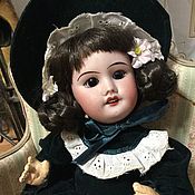 Винтаж: Антикварная куколка с восковым покрытием личика