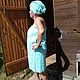  Банный набор: Повязка, килт, шапка. хлопок Бирюза. Текстиль для бани. СУНДУК текстиль плед покрывало (sunduk99). Интернет-магазин Ярмарка Мастеров.  Фото №2