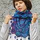 Summer openwork shawl scarf Blue gossamer. Shawls. Джемпера, шапки, палантины от 'Azhurles'. Online shopping on My Livemaster.  Фото №2