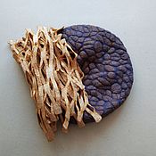 Шоколадный  шарф палантин выполнен натуральном шелке ручная работа