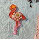 Фламинго с настоящими цветами, Брошь-булавка, Санкт-Петербург,  Фото №1