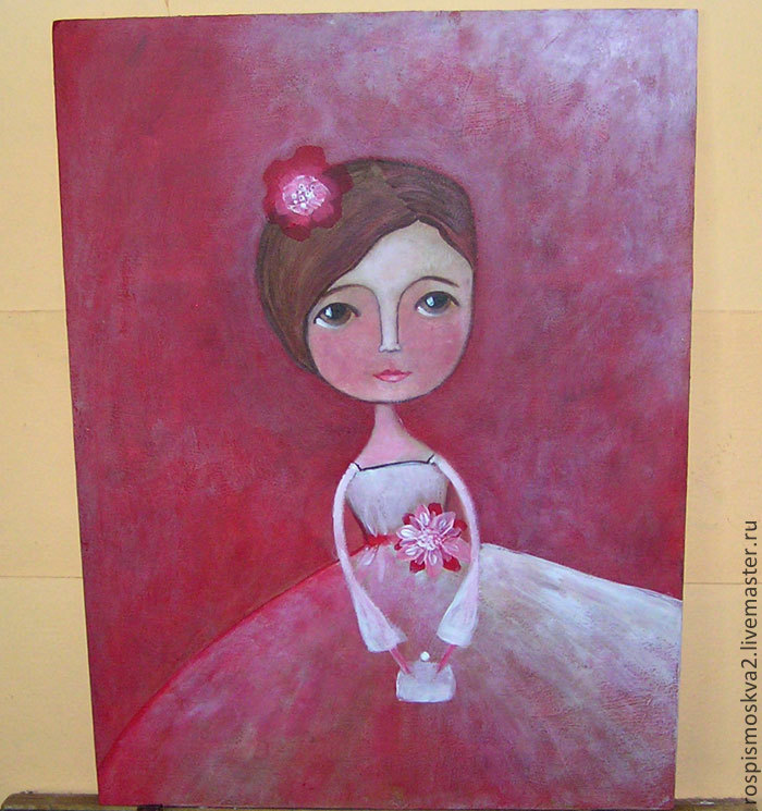 Картина  Первый  бал девочка  цветы розовый, Картины, Москва,  Фото №1