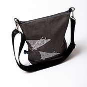 Сумки и аксессуары handmade. Livemaster - original item Grey crossbody bag with designer embroidery 