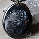 Pendant C painted on stone 'Light of the Rose' lacquer miniature, Pendants, Moscow,  Фото №1