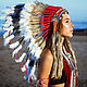 Indian hat with feathers. Indian Christmas costume. Indian roach, Caps, Denpasar,  Фото №1