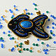 Brooch bead embroidery Magic fish blue black. Brooches. Marina Brusinenko - Jevelry. Online shopping on My Livemaster.  Фото №2