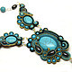necklace turquoise lagoon. Necklace. Soutache necklaces and accessories. Online shopping on My Livemaster.  Фото №2