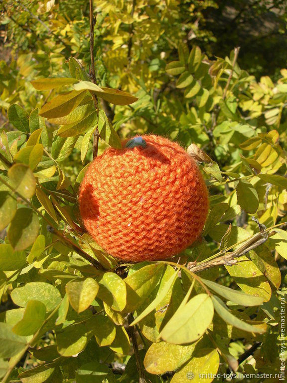 Вязаная елочная игрушка Апельсин в интернет-магазине Ярмарка Мастеров ...