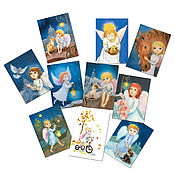 Открытки handmade. Livemaster - original item Angels Postcards-Babies for Christmas Mini Postcards. Handmade.