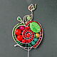 Brooch Apple Red-Side (option). Brooches. color of magic. Online shopping on My Livemaster.  Фото №2