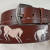 Аксессуары handmade. Livemaster - original item WILD HORSE belt leather. Handmade.