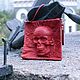 Красная кожаная сумка "Пиратский череп" с эффектом 3D, Классическая сумка, Москва,  Фото №1