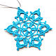 Snowflake blue 9 cm crocheted. Christmas decorations. BarminaStudio (Marina)/Crochet (barmar). Online shopping on My Livemaster.  Фото №2