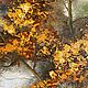 Картина маслом Осень, дерево, река 50х40 см. Картины. Крутова Лёля. Картины маслом. Интернет-магазин Ярмарка Мастеров.  Фото №2