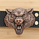 Order Leather belt 'lone Wolf' bronze. apanasovru. Livemaster. . Straps Фото №3