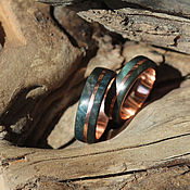 Украшения handmade. Livemaster - original item Copy of Copy of Copy of Copy of Wooden rings with cooper. Handmade.