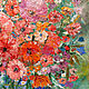 Картина Цветы в вазе, ручная работа, автор Евгения Морозова, написана маслом на оргалите, размер 50 х 44 см. Картина может стать хорошим подарком  девушке, женщине и будет служить украшением дома.