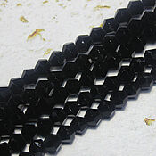 Материалы для творчества handmade. Livemaster - original item Biconuses 4 mm 45 pcs on a string Black. Handmade.
