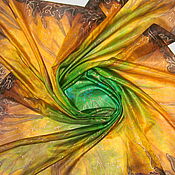 "Рассветный ветер" шарф кашне из натурального шелка в наличии