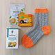RussianSocks Апельсиновый подарочный набор девушке маме сестре. Подарочные боксы. RussianSocks ВЯЗАНЫЕ НОСКИ ВАРЕЖКИ. Ярмарка Мастеров.  Фото №5