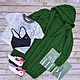 cardigans: Women's knitted cardigan with a hood in green color, Cardigans, Yoshkar-Ola,  Фото №1
