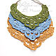 Order Necklace made of linen knitted openwork, three colors green blue yellow linen boho. Ritasdreams (ritasdreams). Livemaster. . Necklace Фото №3