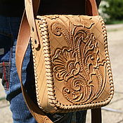 Leather purse Clover