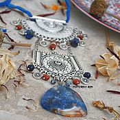 Украшения handmade. Livemaster - original item BOHO style necklace with agate pendant 