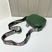 Сумки и аксессуары handmade. Livemaster - original item Mini cross-body handbag made of leather with aging effect color emerald. Handmade.