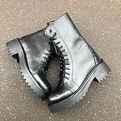 Обувь ручной работы handmade. Livemaster - original item Women`s Boots Bandolier Black leather. Handmade.