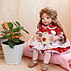 Collectible textile doll Ludmila in a red dress. Dolls. Kukolnaya laboratoriya *Kukla-la*. Интернет-магазин Ярмарка Мастеров.  Фото №2
