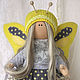 Doll butterfly. Yellow with gray. Interior doll, Stuffed Toys, St. Petersburg,  Фото №1
