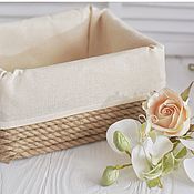 Для дома и интерьера handmade. Livemaster - original item Storage basket Wooden interior basket made of jute. Handmade.