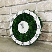 Для дома и интерьера handmade. Livemaster - original item Clock made of stabilized moss d 30 cm. Handmade.