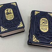 Сувениры и подарки handmade. Livemaster - original item Set of 2 books: Lermontov and Pushkin (gift leather book). Handmade.