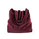 Bag T shirt made of suede burgundy Bag package String bag suede. Sacks. BagsByKaterinaKlestova (kklestova). My Livemaster. Фото №5