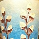 Ваза для сухоцветов. Деревянная вазочка для вербы или березки. Роспись акриловыми красками. Ручная роспись по дереву. Верба, вербочка, вербная.