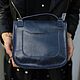 Сумка кожаная женская синяя. Классическая сумка. Migoto_bags. Ярмарка Мастеров.  Фото №4